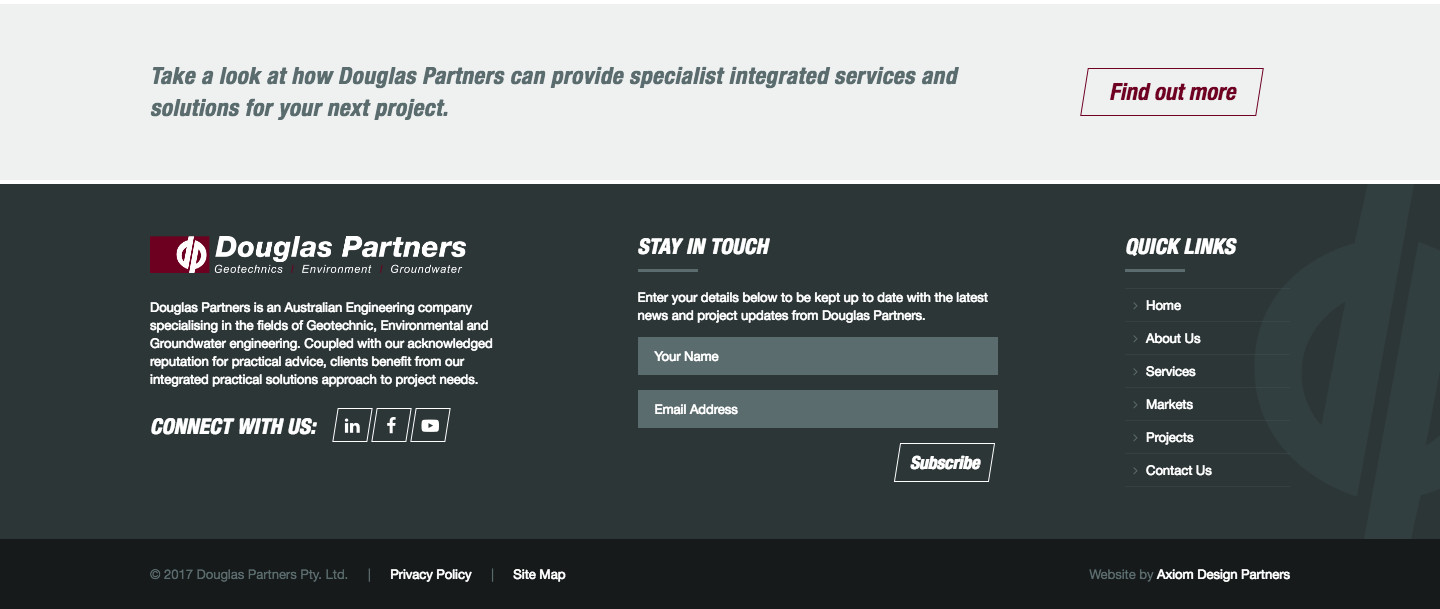 Douglas Partners Website - Footer