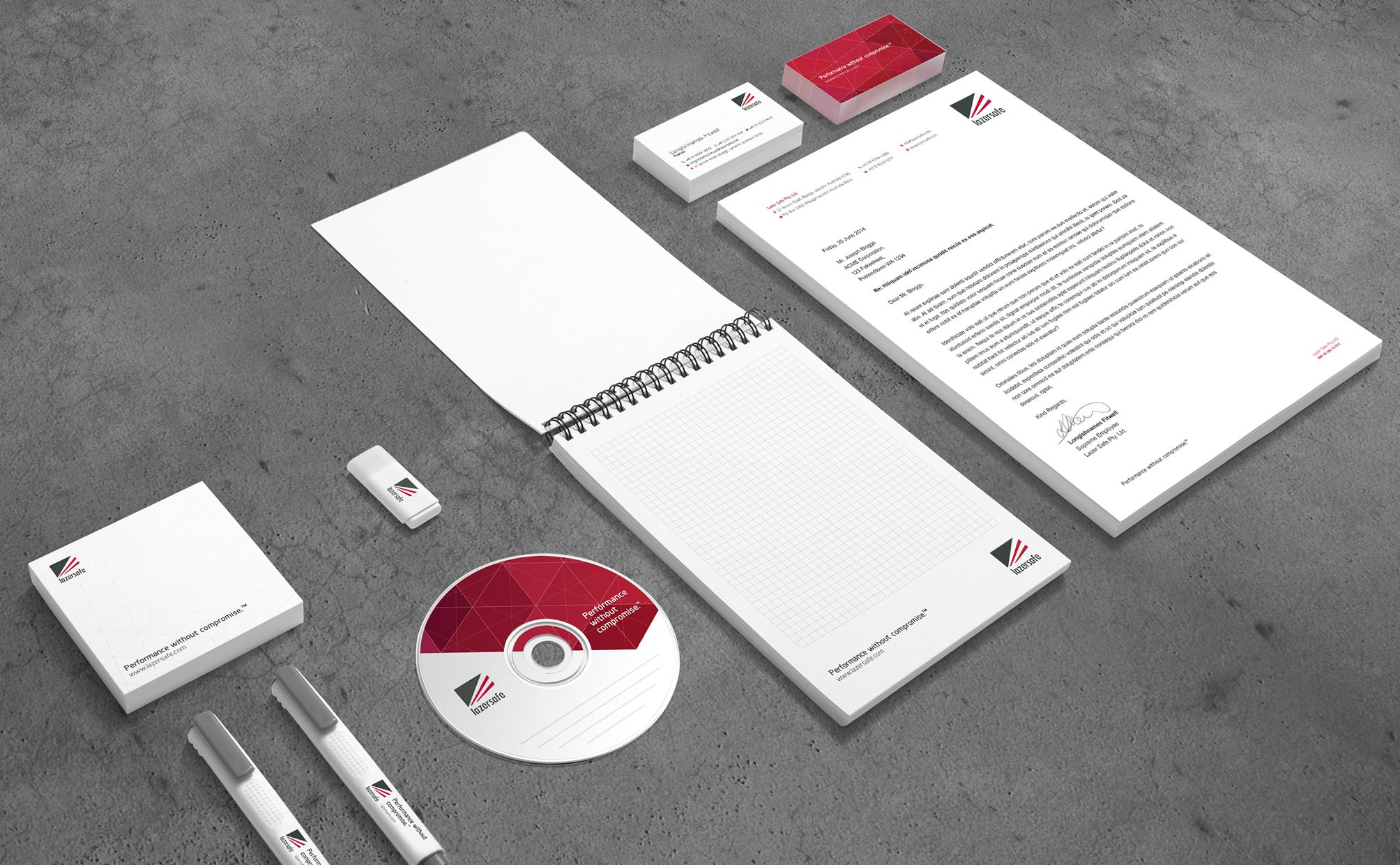 Lazer Safe - corporate stationery