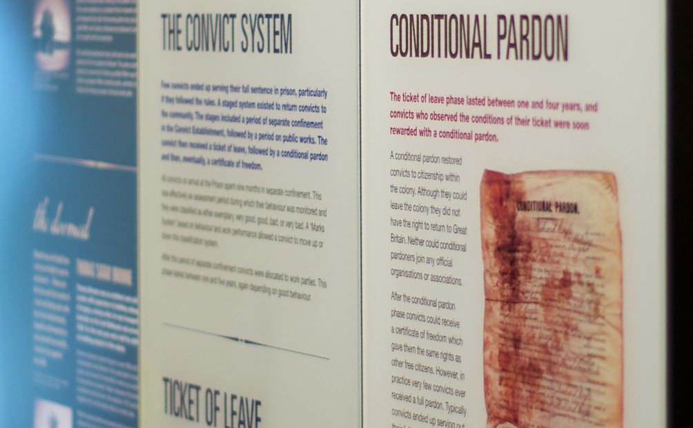 Interpretive signage for the Convict Depot at Fremantle Prison