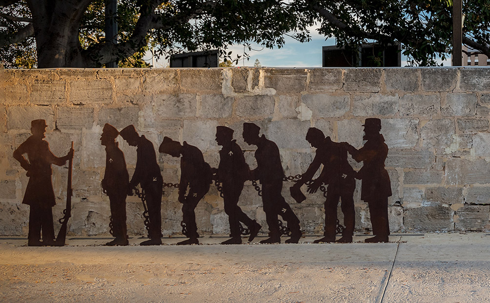 Fremantle prison convict ramp sculpture