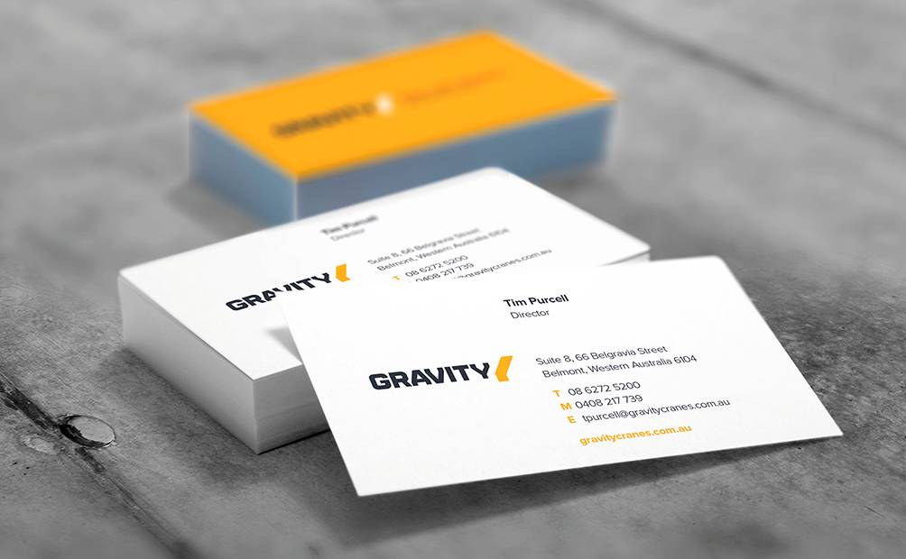 Gravity Cranes business cards