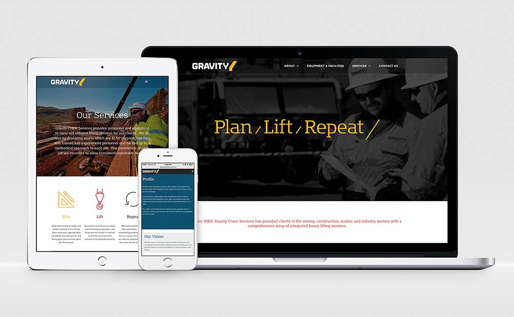 Gravity Cranes new responsive website