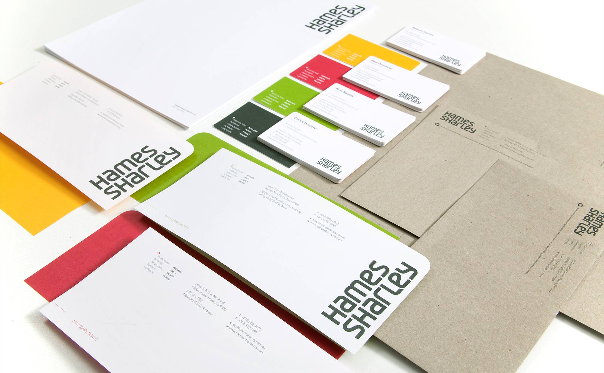 Hames Sharley :: Re-branding - Stationery suite.